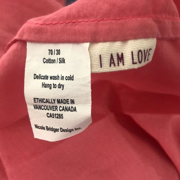 NICOLE Bridger Pink Sleeveless Dress Slow Fashion medium silk and cotton blend - Picture 5 of 5